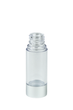 Airless Bottle 15mL Ava Kapp Clear Body with Matte-Silver Base