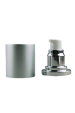 APJY Airless Lotion Pump MSOC (for Bot 80, 100 & 120mL Kapp) Shiny-Silver with White Button + Overcap MATTE-Silver