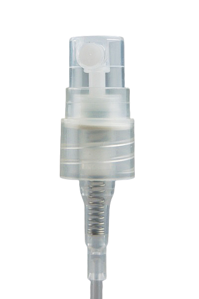 FMZ Spray Pump (for Pencil Bottle) 0.10mL discharge 13mm Screw-Neck Natural + Overcap Clear