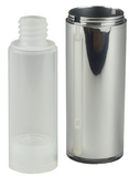 Airless Bottle 30mL Ava Twist Silver Outer + Natural Inner
