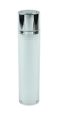 Airless Bottle 50mL Ava Twist Clear Outer + Natural Inner