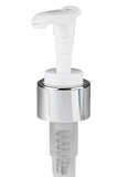 LPWY Lotion Pump Saddle-SLV 24/410 White with Shiny-Silver Sleeve 240dt fbog