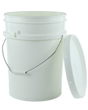 Pail 20Ltr Base ONLY White PP TAMPER-EVIDENT with Steel Handle